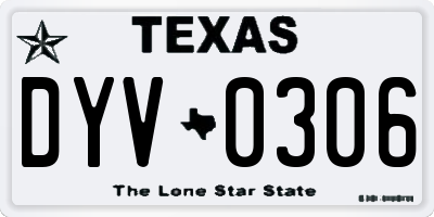TX license plate DYV0306