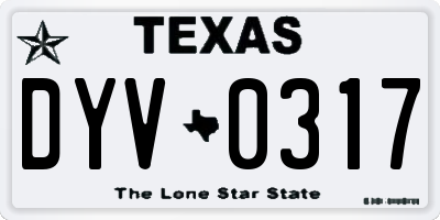 TX license plate DYV0317