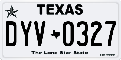 TX license plate DYV0327