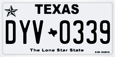 TX license plate DYV0339