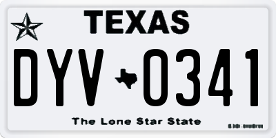 TX license plate DYV0341