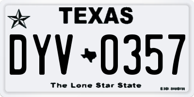 TX license plate DYV0357
