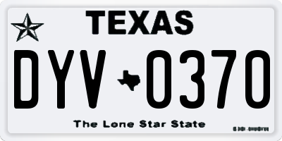 TX license plate DYV0370