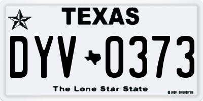 TX license plate DYV0373