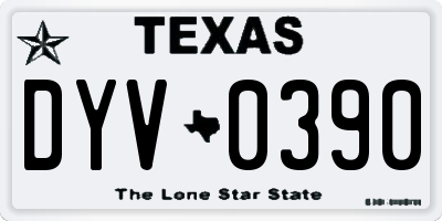 TX license plate DYV0390
