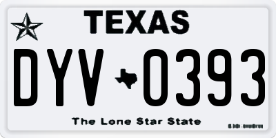 TX license plate DYV0393