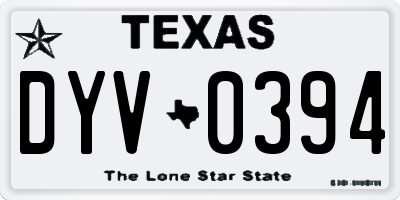 TX license plate DYV0394