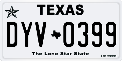 TX license plate DYV0399