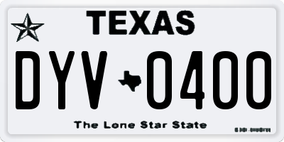 TX license plate DYV0400