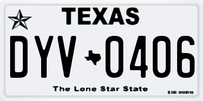 TX license plate DYV0406