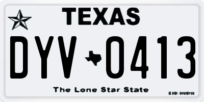 TX license plate DYV0413