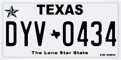 TX license plate DYV0434