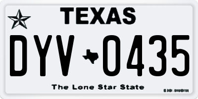 TX license plate DYV0435