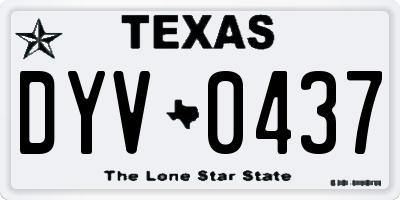 TX license plate DYV0437
