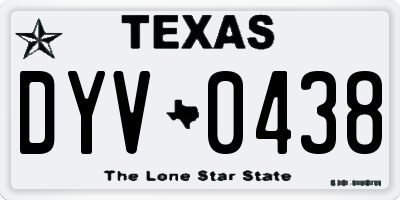 TX license plate DYV0438
