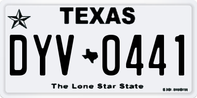 TX license plate DYV0441