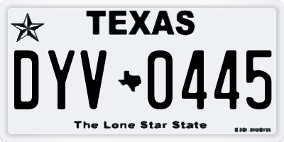 TX license plate DYV0445