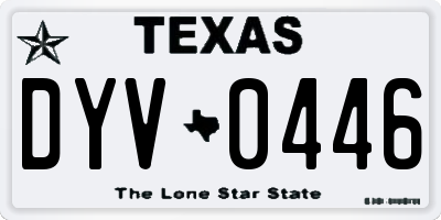 TX license plate DYV0446