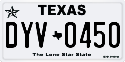 TX license plate DYV0450