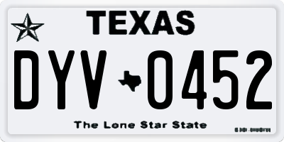 TX license plate DYV0452