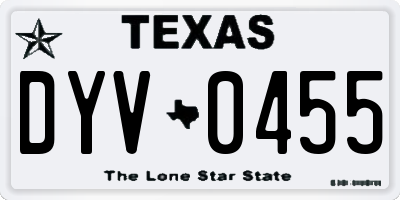 TX license plate DYV0455