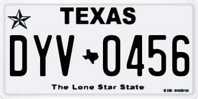 TX license plate DYV0456