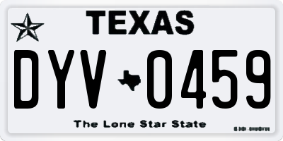 TX license plate DYV0459