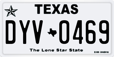 TX license plate DYV0469