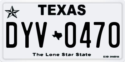 TX license plate DYV0470