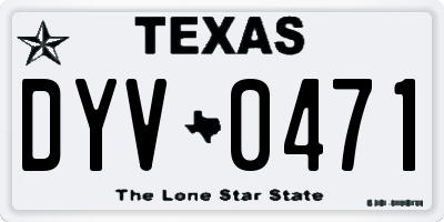 TX license plate DYV0471