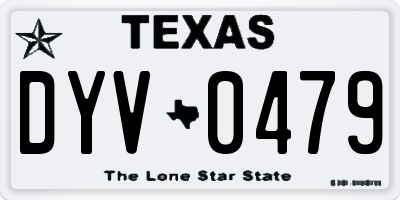TX license plate DYV0479