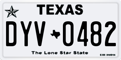 TX license plate DYV0482