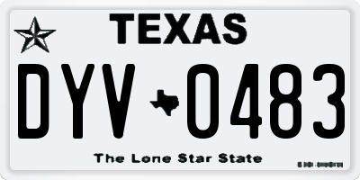 TX license plate DYV0483
