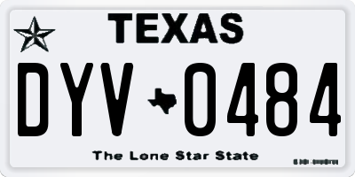 TX license plate DYV0484