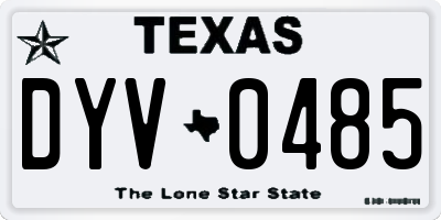 TX license plate DYV0485
