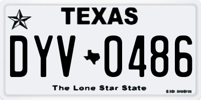 TX license plate DYV0486