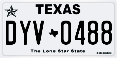TX license plate DYV0488