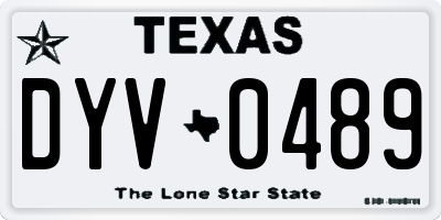 TX license plate DYV0489
