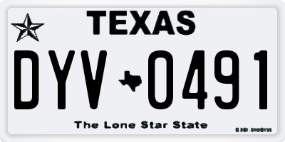 TX license plate DYV0491