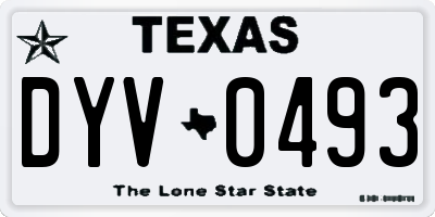 TX license plate DYV0493