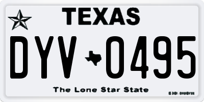 TX license plate DYV0495