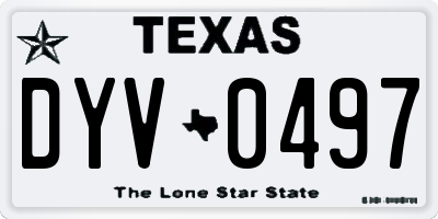 TX license plate DYV0497