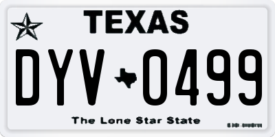 TX license plate DYV0499