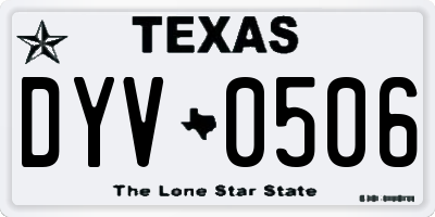 TX license plate DYV0506