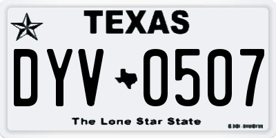 TX license plate DYV0507