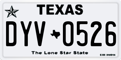 TX license plate DYV0526