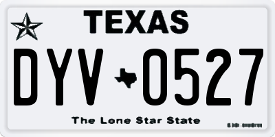 TX license plate DYV0527