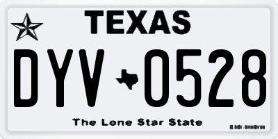 TX license plate DYV0528