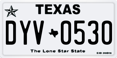 TX license plate DYV0530