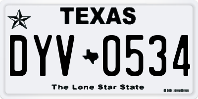 TX license plate DYV0534